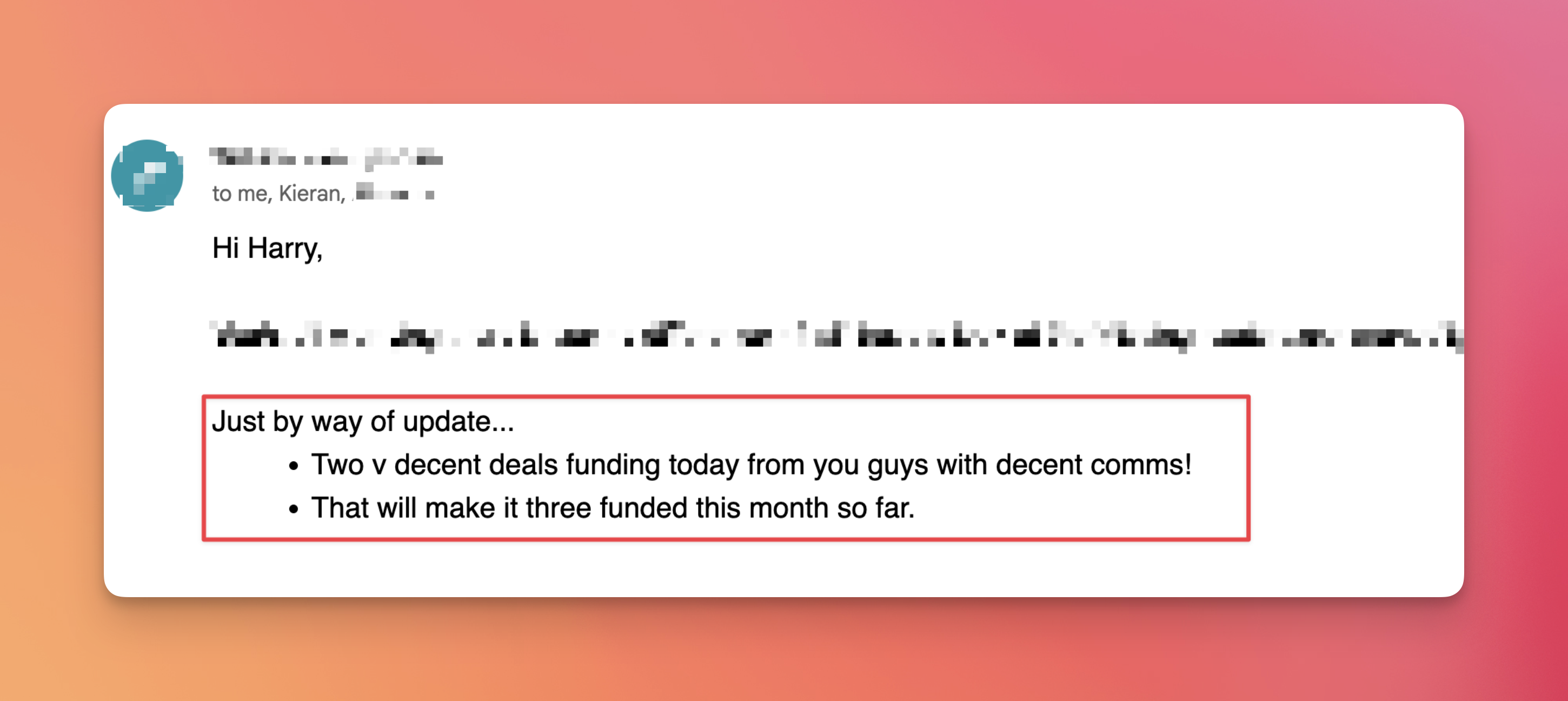 3 deals funded in two weeks